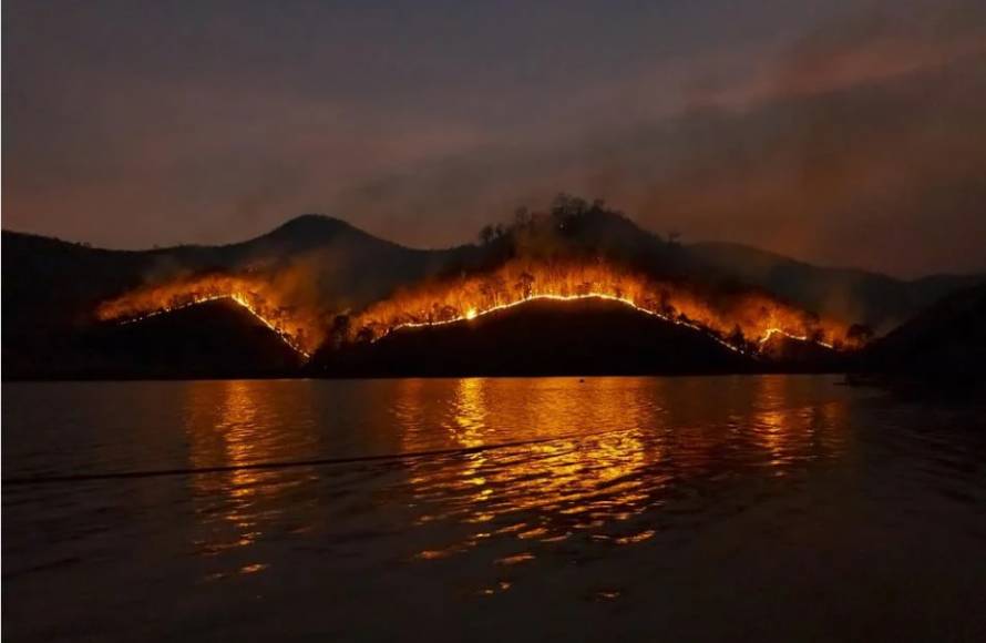 Остров Путятина вновь охватил огонь