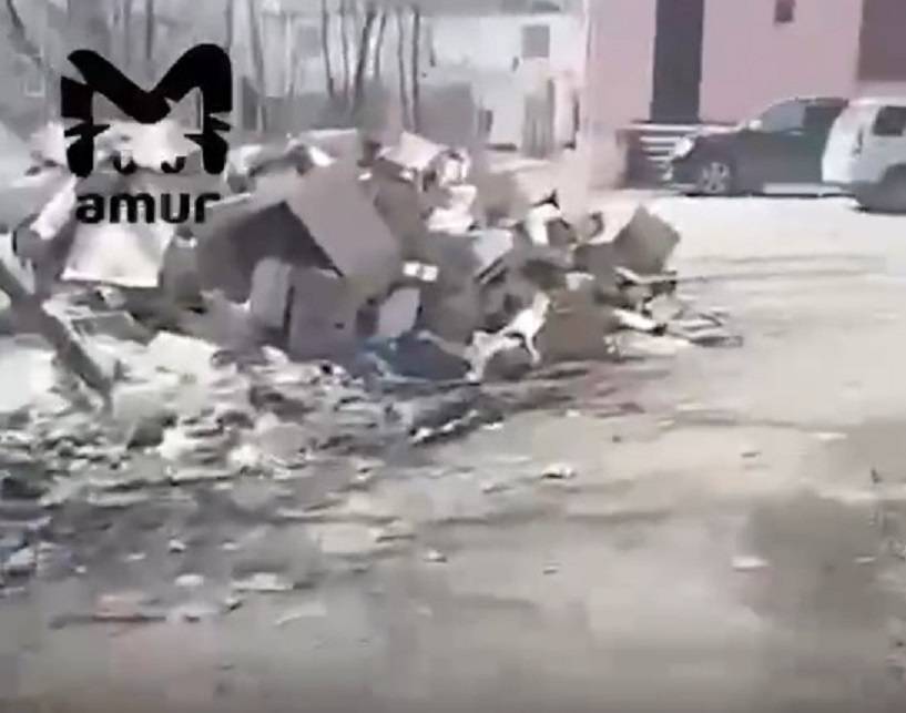 Территория приморской больницы превратилась в мусорный полигон