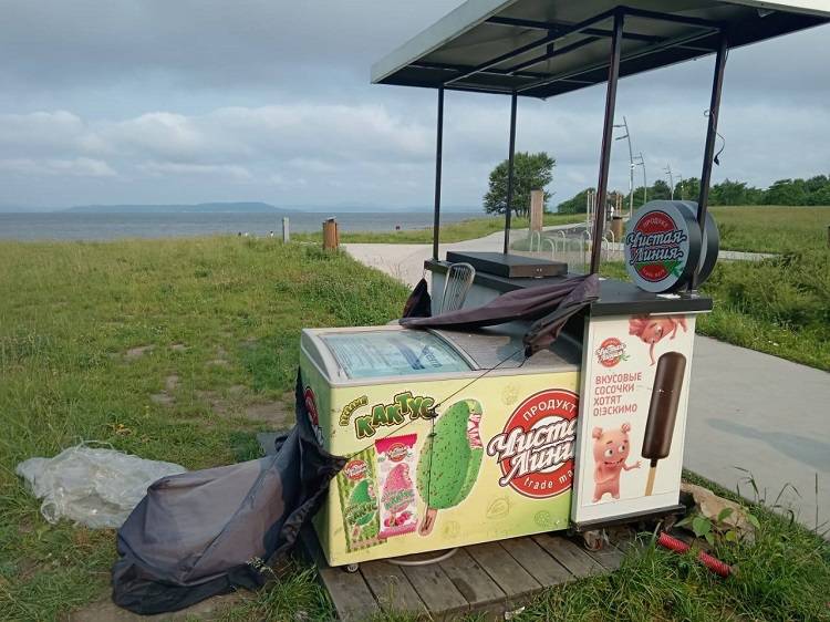 Во Владивостоке неизвестные обворовали точку с мороженым на набережной
