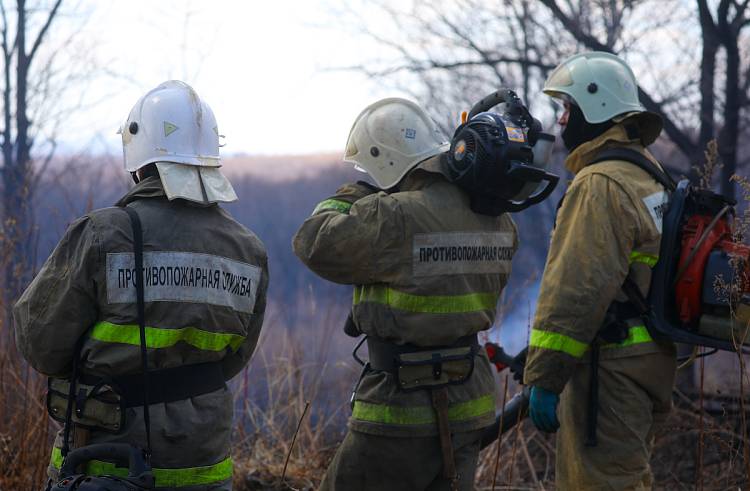 За прошедшие сутки огнеборцы 72 раза выезжали на тушения палов в Приморье