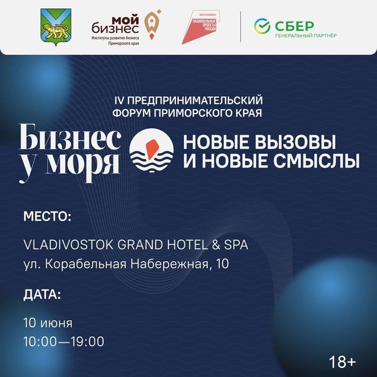 IV Предпринимательский форум Приморского края: «Бизнес у моря — новые вызовы и новые смыслы»