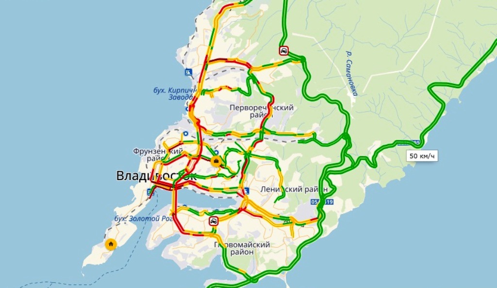 Карта дорог владивостока