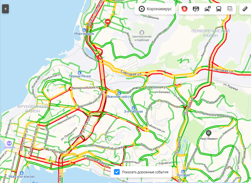 Карта дорог владивостока