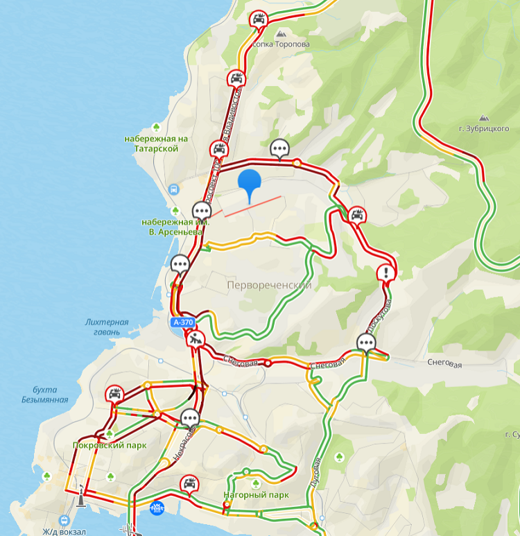 Пробки владивосток онлайн сейчас карта в реальном времени